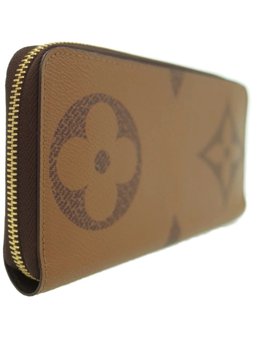 Louis Vuitton Round Long Reverse Wallet Monogram Zippy Giant Zipper Brown
